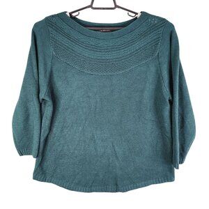 Womens Lane Bryant Teal Textured Knit Sweater 100% Acrylic Plus Size 18/20